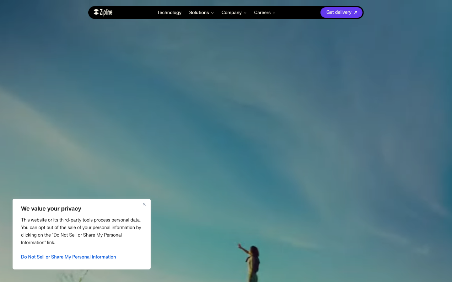 Screenshot of zipline.com — Hardware & Mobility website design